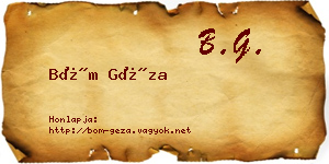 Böm Géza névjegykártya